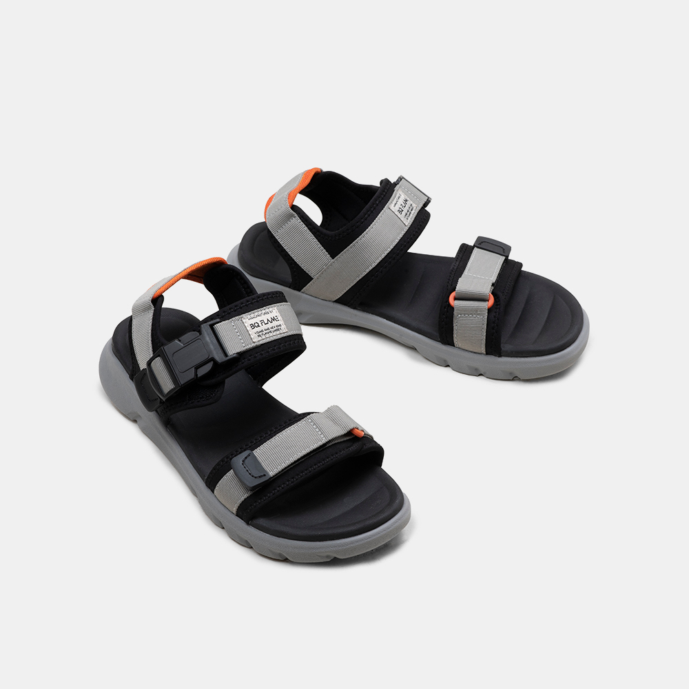 Giày sandal nam quai ngang đế bằng chính hãng màu đen SD BQ033