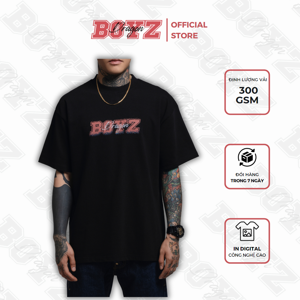 Áo Thun Tay Lỡ Unisex Hannya Red 100% Cotton, Thiết Kế Độc Quyền, Hình In Digital - Dragon Boyz Brand Chính Hãng