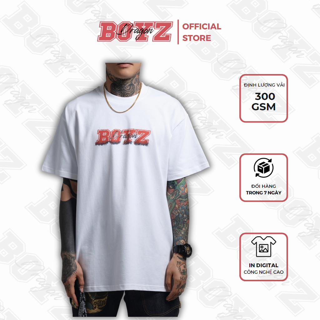 Áo Thun Tay Lỡ Unisex Hannya Red 100% Cotton, Thiết Kế Độc Quyền, Hình In Digital - Dragon Boyz Brand Chính Hãng