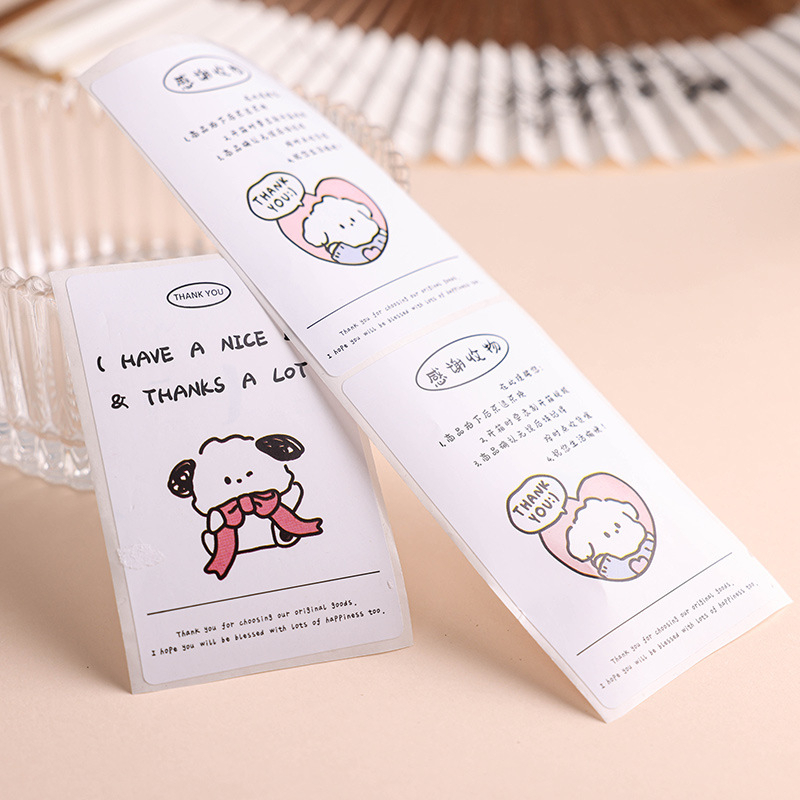Tem niêm phong gói hàng, nhãn dán thank you, tem cảm ơn thiết kế dễ thương