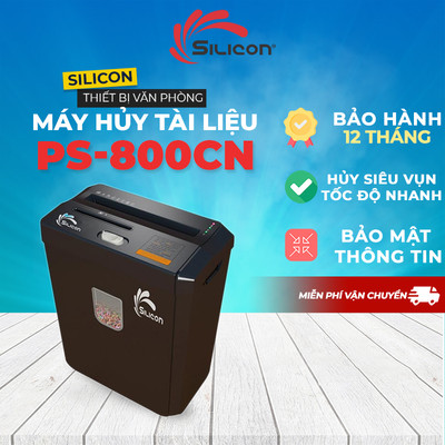 Máy hủy tài liệu nhập khẩu SILICON PS-800CN Máy hủy vụn công nghệ Mỹ - Công suất hủy 8tờ/ 1 lần