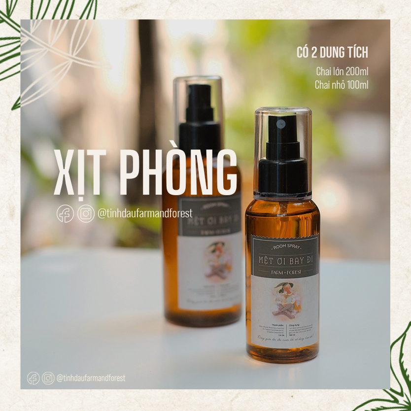 Xịt Thơm Phòng Thành Phần Tinh Dầu Thiên Nhiên | Room Spray | Farm & Forest | Lưu Hương 3 Tiếng, Khử Mùi Khó Chịu,...