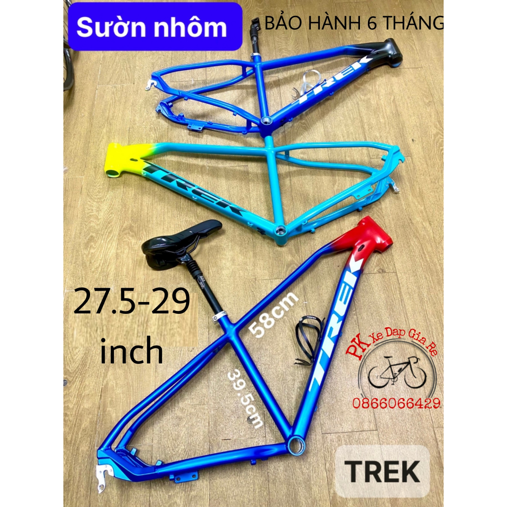 Khung xe đạp TREK bánh 27.5-29 inch cao cấp, Sườn nhôm xe đạp MTB bánh 27.5-29 inch mối hàn mịn
