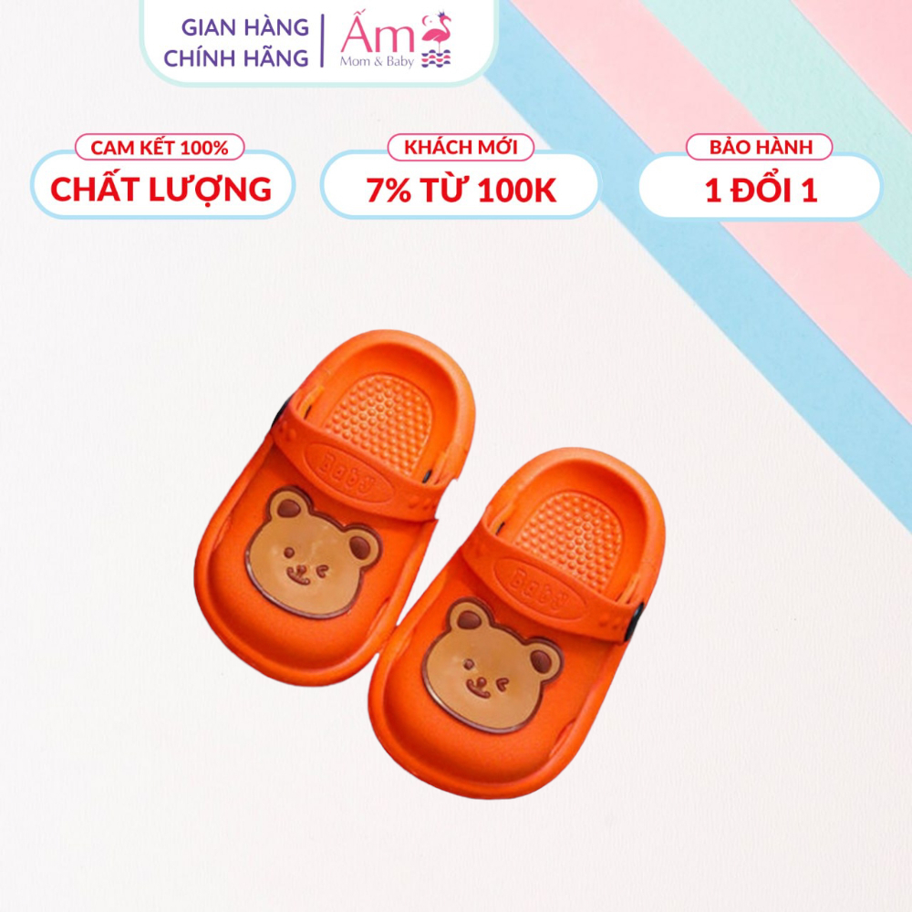 Dép Sục Họa Tiết Gấu Ấm Baby Cho Bé, Dép Cho Bé Trai Bé Gái, Chống Trơn Trượt Ấm Gift Decor