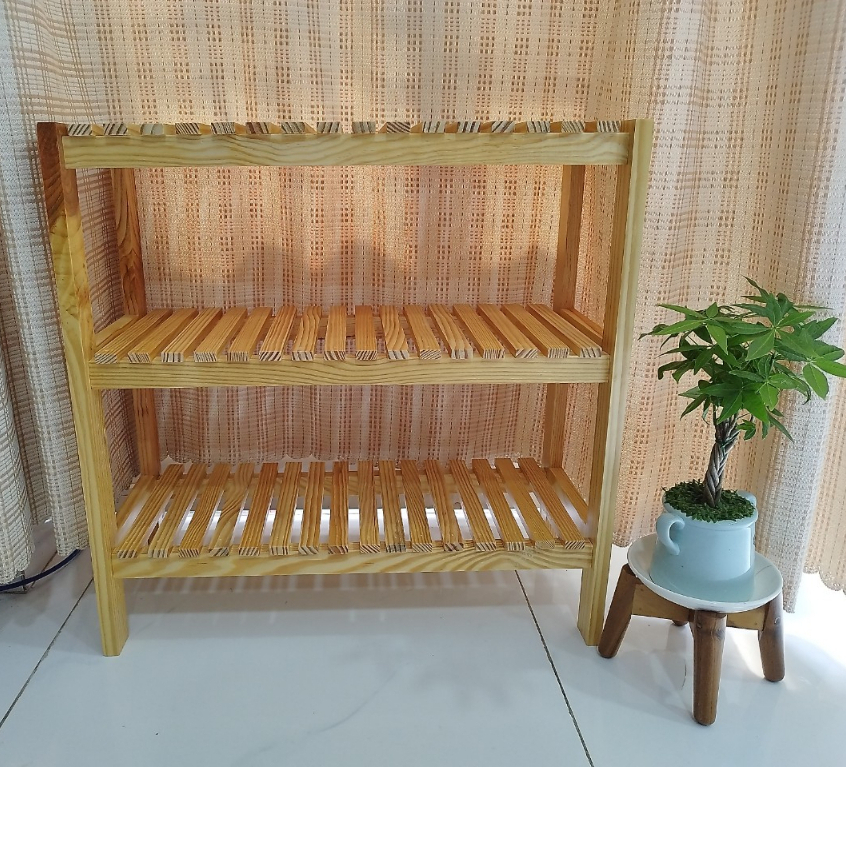 Kệ Giày 3 Tầng Dùng Cho Cả Người Lớn Và Trẻ Em Chất Liệu Gỗ Thông Bền Đẹp -  Chính Hãng Cmart Home