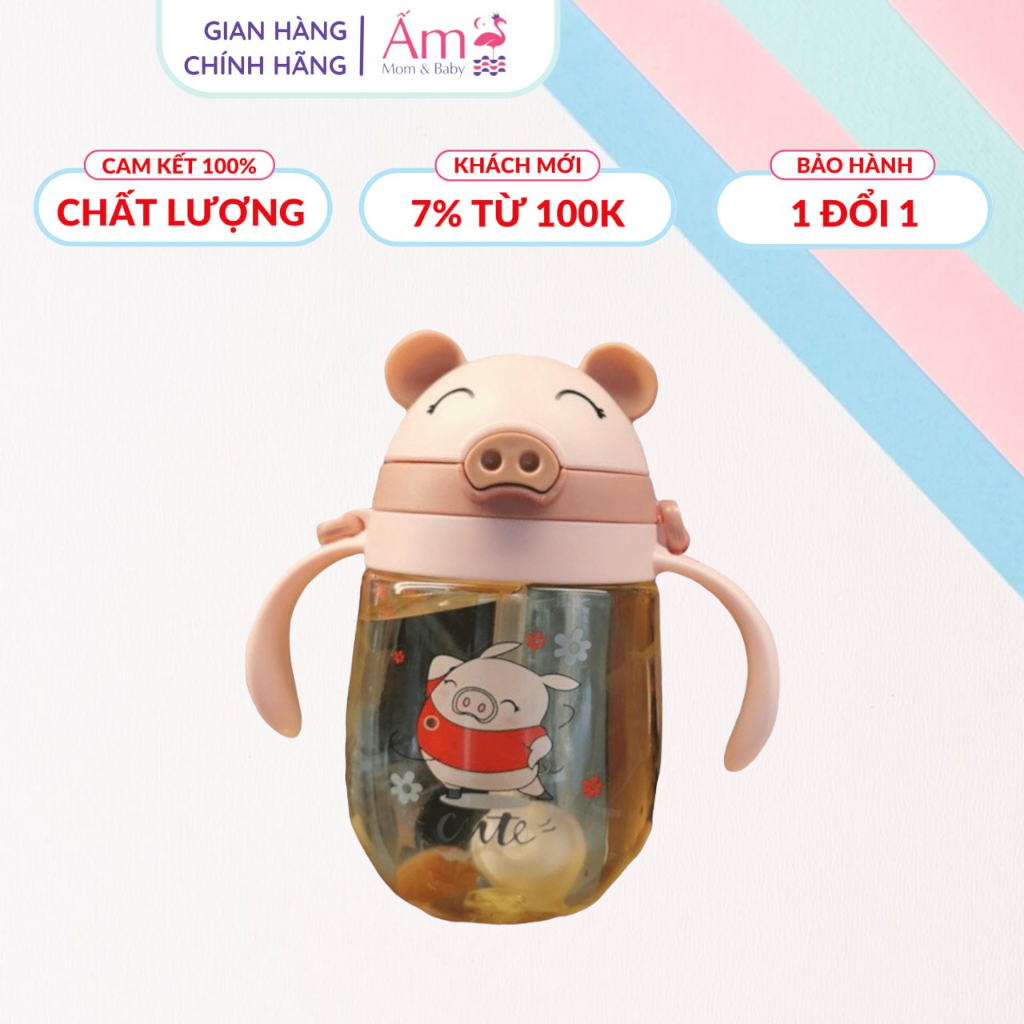 Bình Tập Uống Ấm Baby Cho Bé, Bình Tập Uống Nước Hình Heo Đáng Yêu Cho Bé Siêu Xinh Ấm Gift Decor