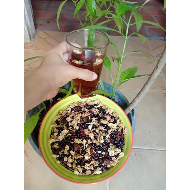 Trà gạo lức loại 2 đậu đỏ đậu đen gạo lức hoa nhài Tinh Hoa Trà Thảo Mộc 250 gram
