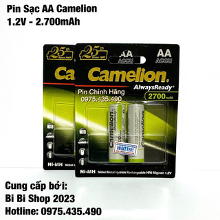 Combo 2 vỉ pin sạc aa camelion 2700 mah