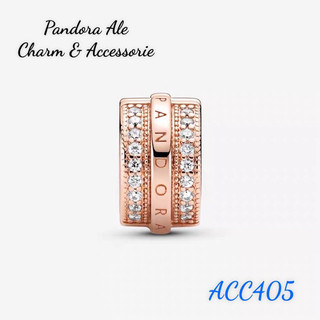 Charm pan ale khoá chặn clip an toàn đính đá logo vàng hồng s925