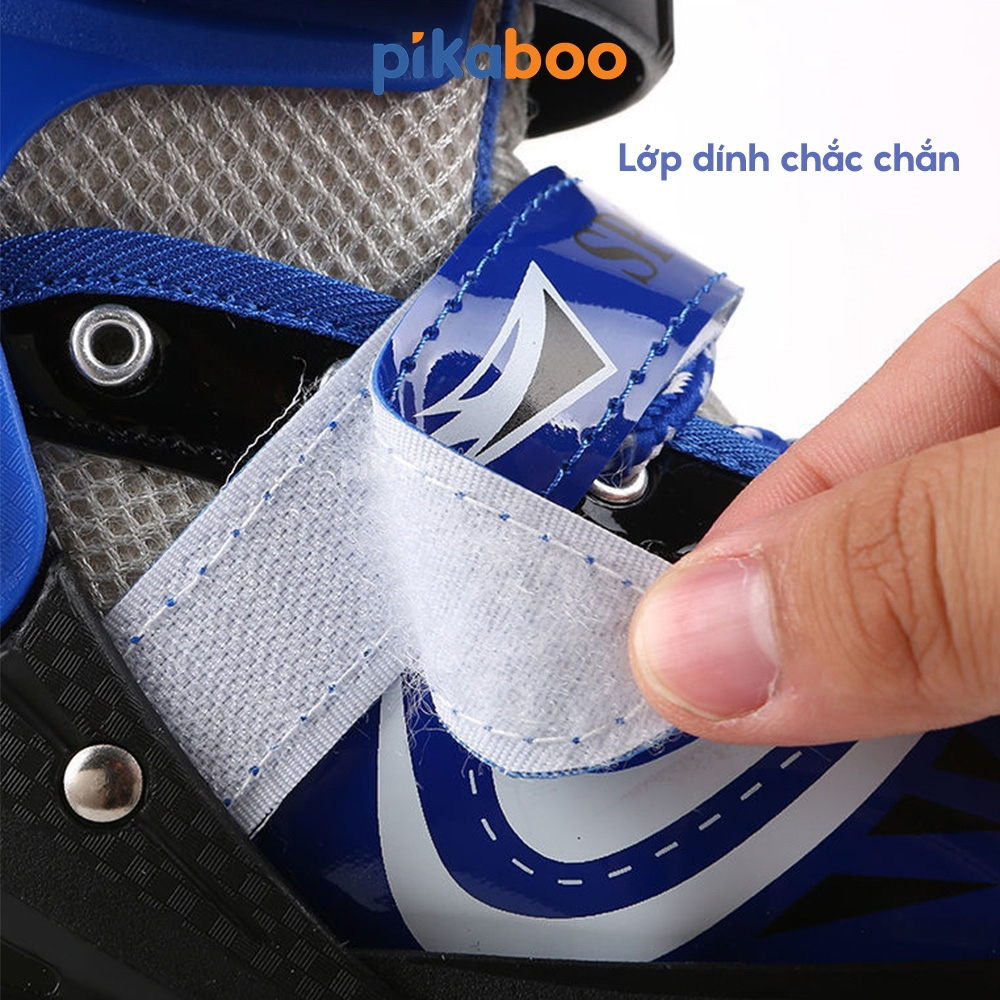 Giày Trượt patin trẻ em Sport cao cấp Pikaboo bánh trượt có đèn phát sáng bọc nhựa PU có thể chỉnh size