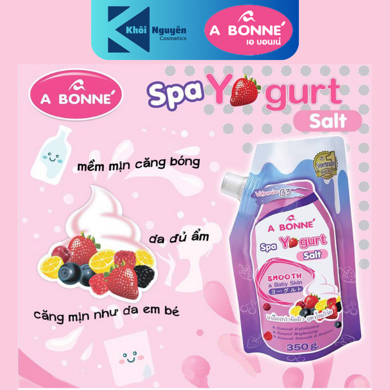 Muối tắm sữa chua tẩy tế bào chết A Bonne Spa Yogurt Salt trắng da 350g
