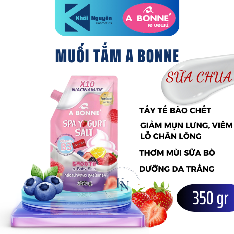 Muối tắm sữa chua tẩy tế bào chết A Bonne Spa Yogurt Salt trắng da 350g