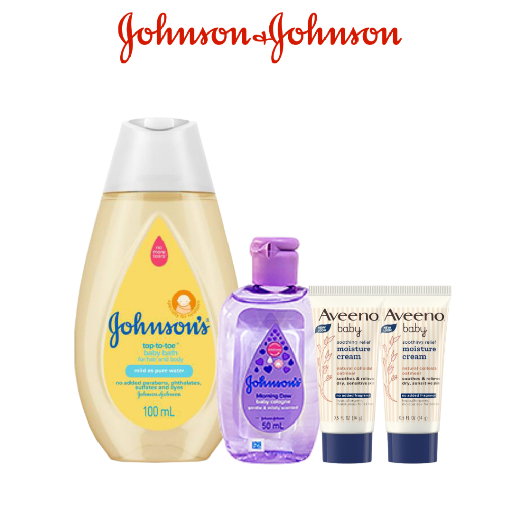 GIFT_Combo Sữa tắm gội toàn thân Johnson's TTT 100ml + Nước hoa ban mai 50ml + 2 Kem dưỡng Aveeno 14g