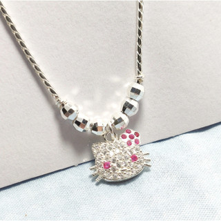 Dây chuyền Bạc bé gái mèo Hello Kitty đính đá HVJ 30