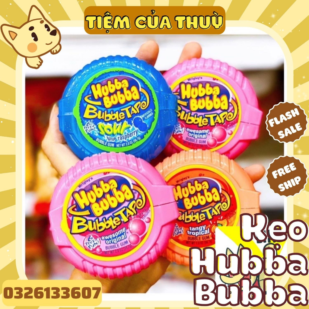 Kẹo Cao su Bubble Rolls/ Kẹo Cuộn Huba bubba siêu dài nhiều vị, đồ ăn vặt tuổi thơ, Tiệm Ăn Vặt Thuỳ Bùi