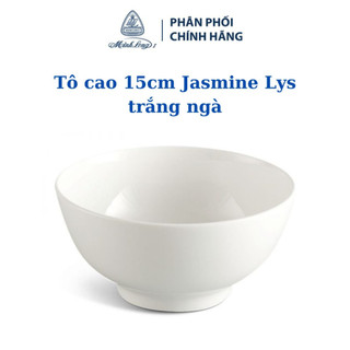 Tô cao minh long 15 cm jasmine lys trắng ngà - gốm sứ cao cấp minh long 1