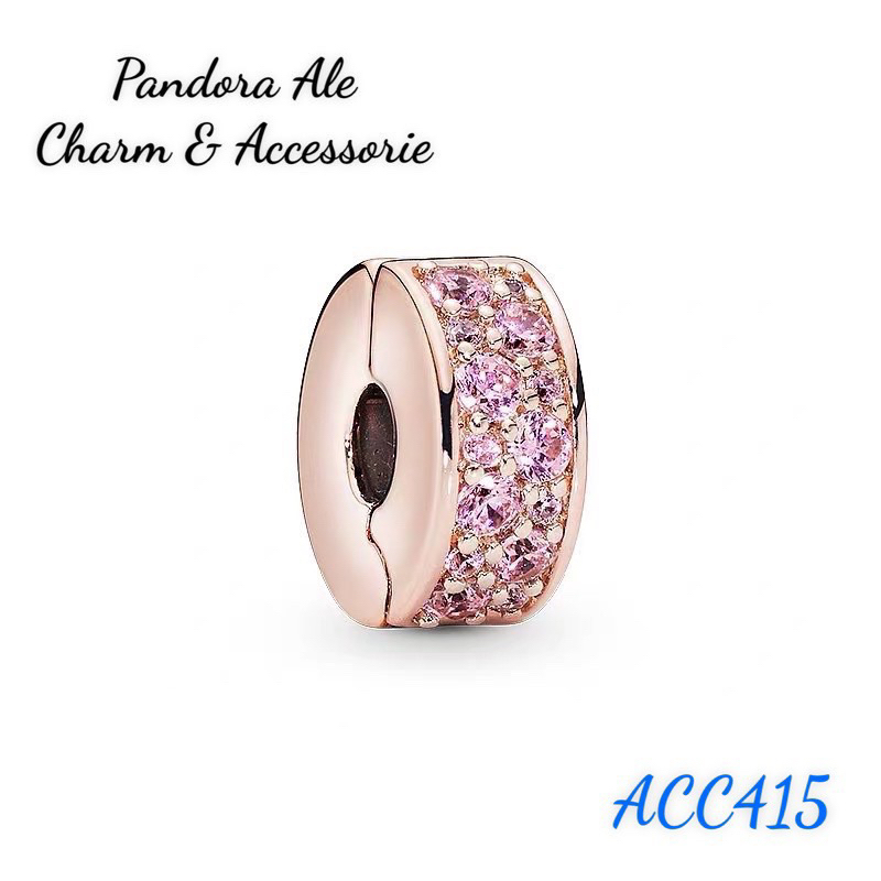CHARM PAN ALE KHOÁ CHẶN CLIP AN TOÀN ĐÍNH ĐÁ HỒNG BẠC S925