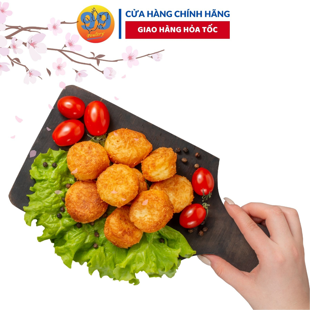 Bánh Gà Thịt Gà Xay Trộn Rau Củ Tẩm Bột Chiên Xù 99POULTRY Gói 300gr