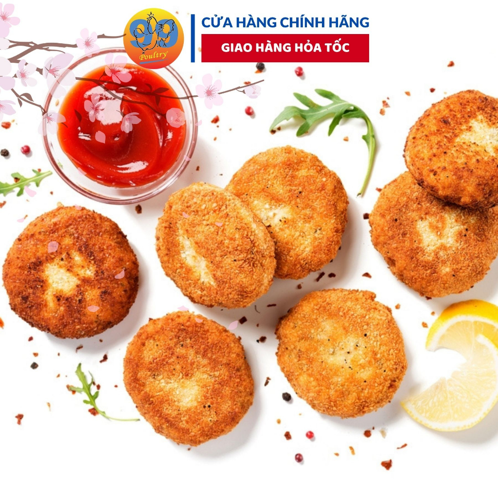 Bánh Gà Thịt Gà Xay Trộn Rau Củ Tẩm Bột Chiên Xù 99POULTRY Gói 300gr