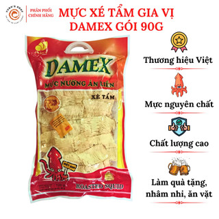 Mực xé tẩm gia vị Damex gói 90g, đồ ăn vặt thơm ngon nguyên chất