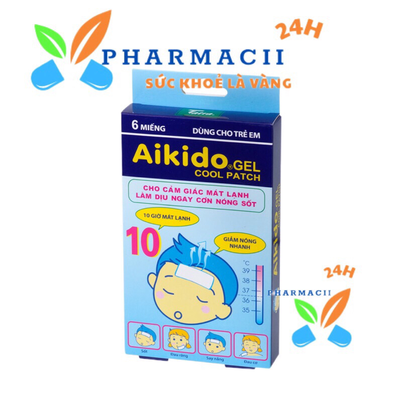✅[Pharmacii24H] Miếng Dán Hạ Sốt  AKIDO Cho Bé ( 1 Hộp x 6 Miếng )