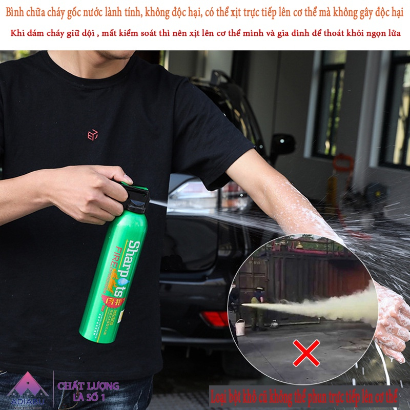 Bình Xịt Chữa Cháy - Bình Cứu Hỏa Mini - Dập Lửa Khẩn Cấp Ô tô - Văn Phòng, Nhà Cửa,Bếp Siêu Nhanh Sharspots Chính Hãng