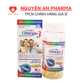 Dầu cá alaska omega 3 bổ mắt, tốt cho tim mạch não bộ, dầu cá alaska omega -3 q10 -chai 100 viên - viên dầu cá alaska