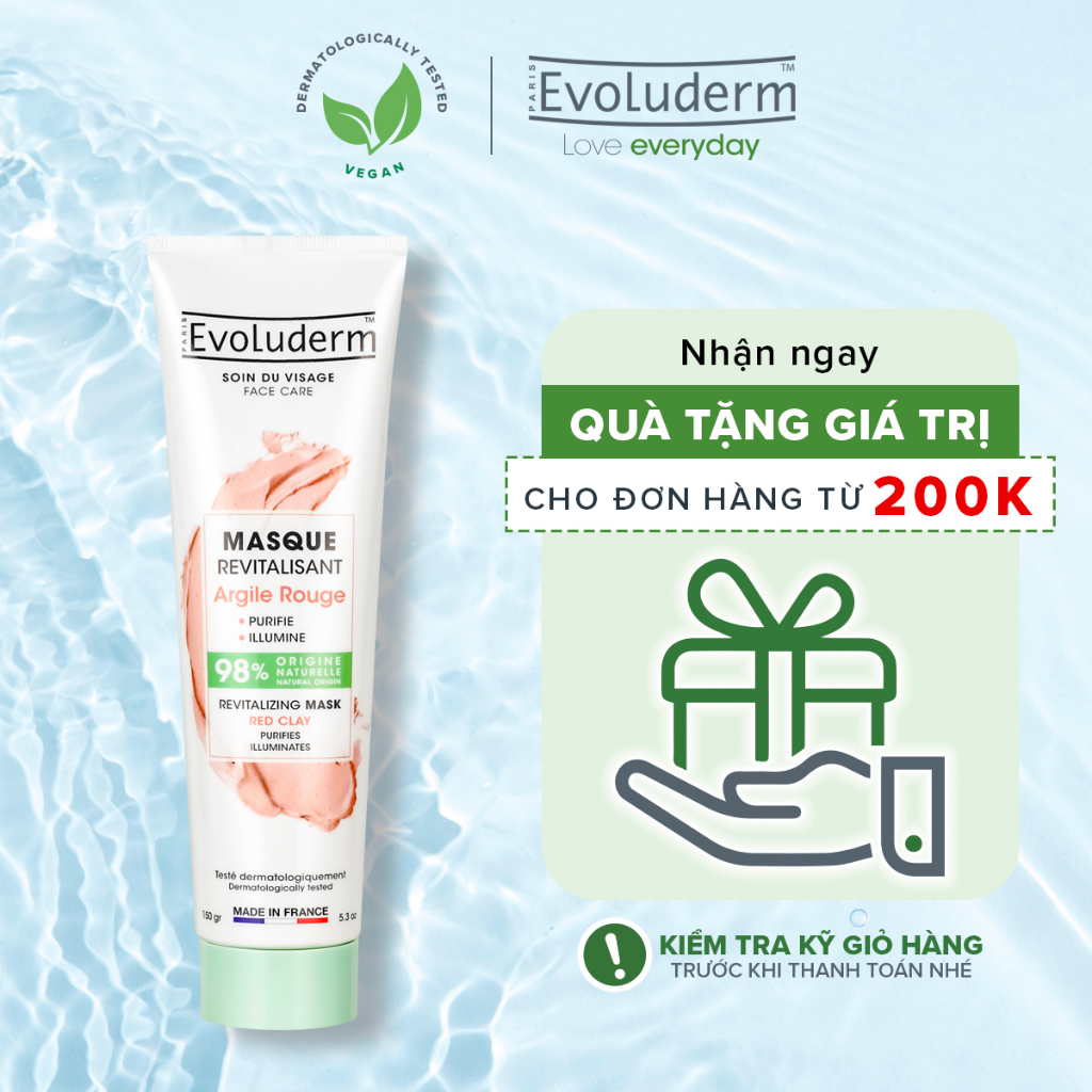 Mặt nạ Evoluderm tinh chất Đất Sét Đỏ thanh lọc và hồi sinh làn da 150ml