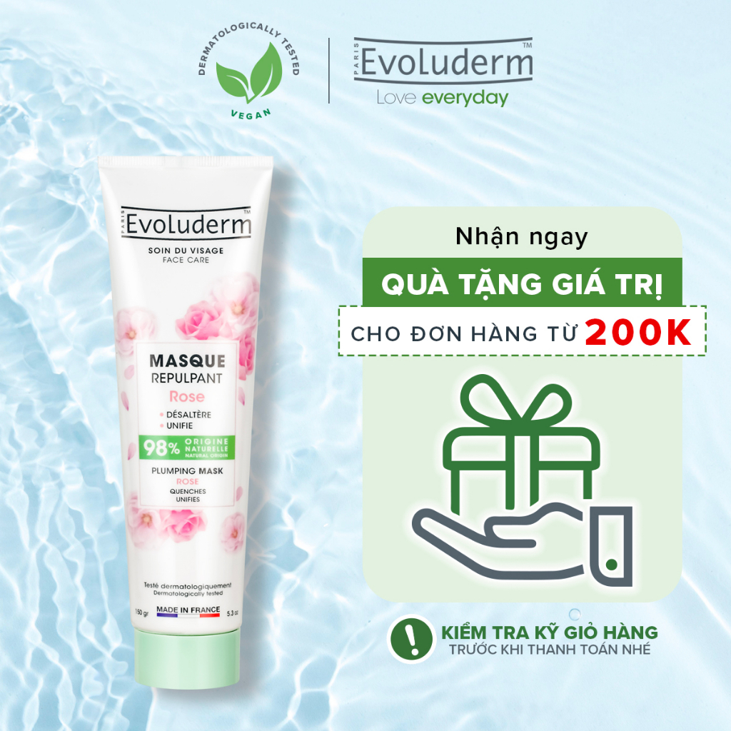 Mặt nạ Evoluderm làm trắng sáng làn da tinh chất Hoa Hồng 150ml