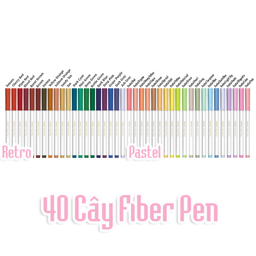 Bút lông màu Fiber Pen Thiên Long Colokit - Combo bút lông màu 40/56/76 cây, ngòi cao cấp, dễ dàng rửa sạch, an toàn