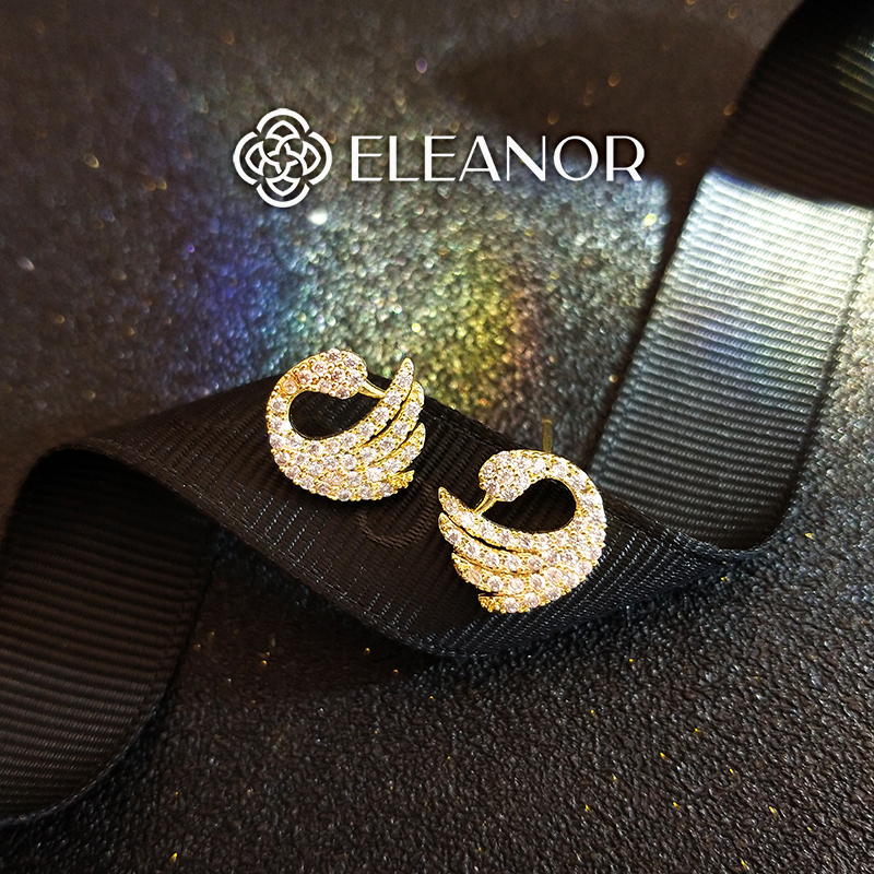Bông tai nữ chuôi bạc 925 Eleanor Accessories hình thiên đính đá phụ kiện trang sức 5860