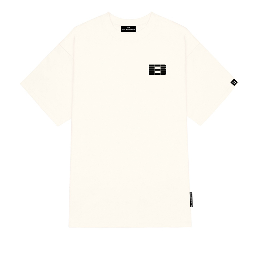 Áo thun tay lỡ Hình In Chữ B Trắng/Đen, Áo phông Unisex nam nữ Cotton 2 chiều oversize form rộng PLEASURE BRAND