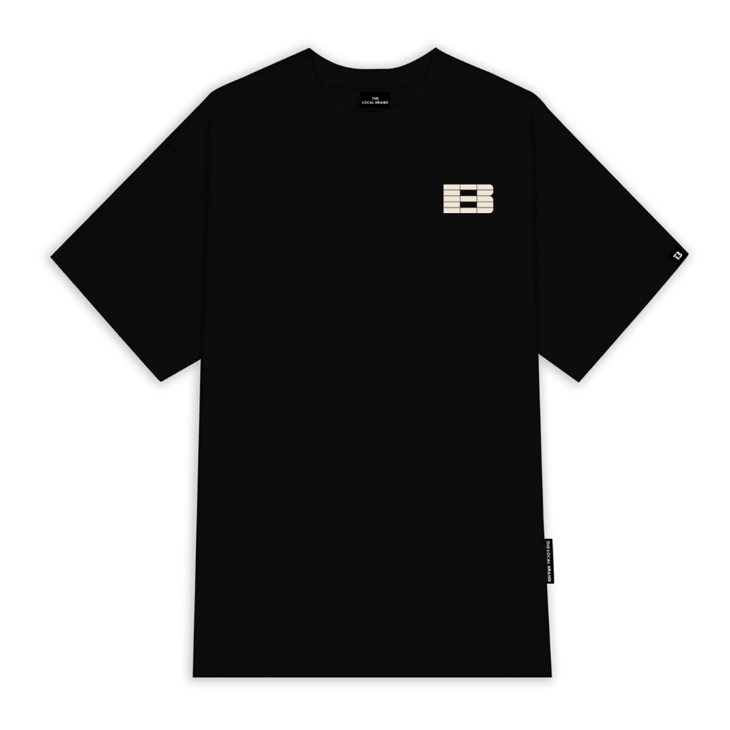 Áo thun tay lỡ Hình In Chữ B Trắng/Đen, Áo phông Unisex nam nữ Cotton 2 chiều oversize form rộng PLEASURE BRAND