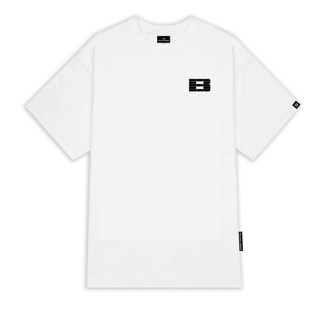 Áo thun tay lỡ Hình In Chữ B Trắng/Đen, Áo phông Unisex nam nữ Cotton 2 chiều oversize form rộng PLEASURE BRAND