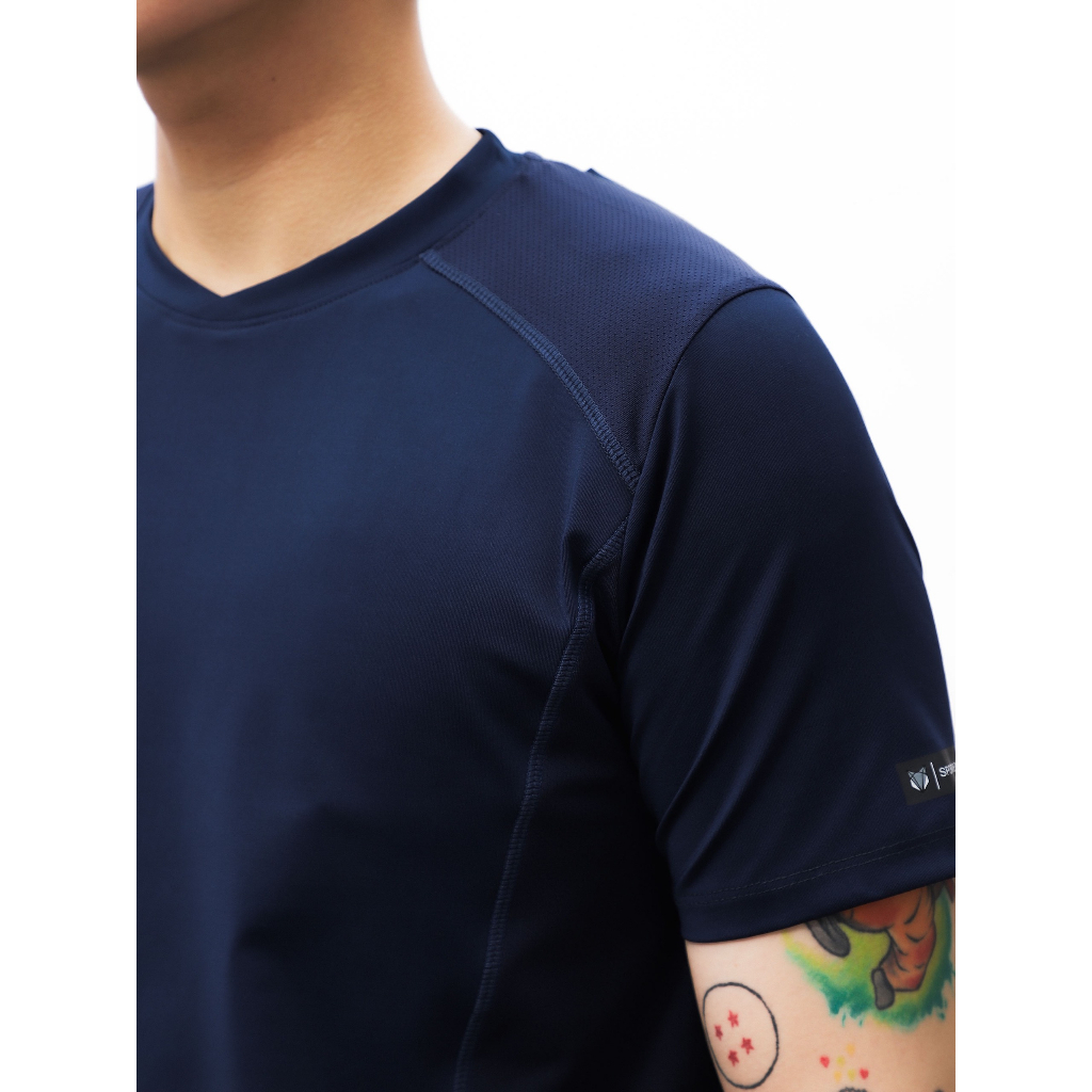 Áo thun thể thao cổ V DEFOXX SPORT vải trơn 4 chiều màu hồng 230547 foxxmen