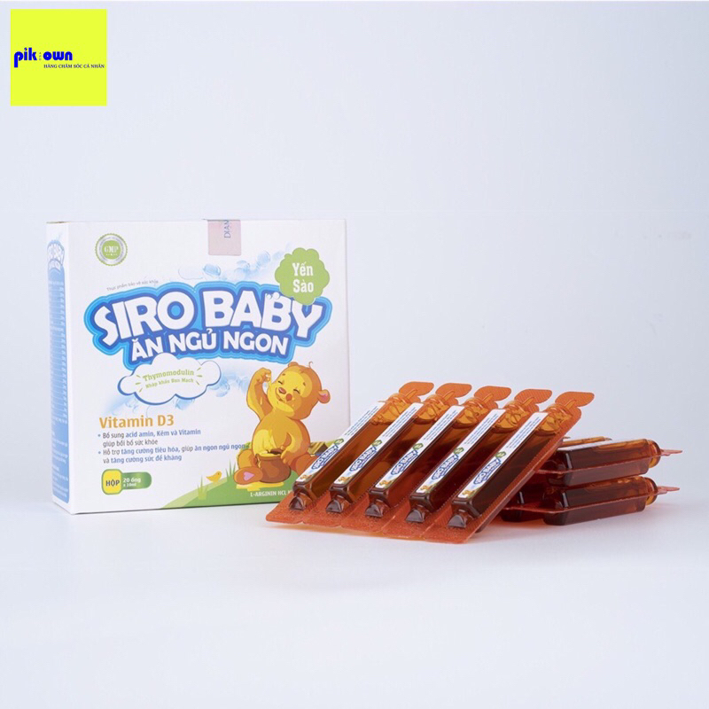 Ống Siro Baby Hỗ Trợ Cho Bé Ăn Ngon Ngủ Ngon Hơn - Hộp 20 Ống x 10ml - Hàng Chính Hãng Từ Công Ty Dược Phẩm