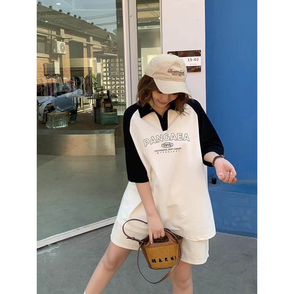 Áo phông MC21.STUDIOS oversize cổ polo tay lỡ Unisex Ulzzang Streetwear Hàn Quốc tee form rộng t-shirt nam nữ pull A3615