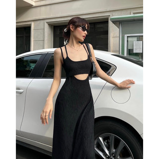 Váy Body Hai Dây Dáng Dài Cut Out Độc Đáo - Hannie Store