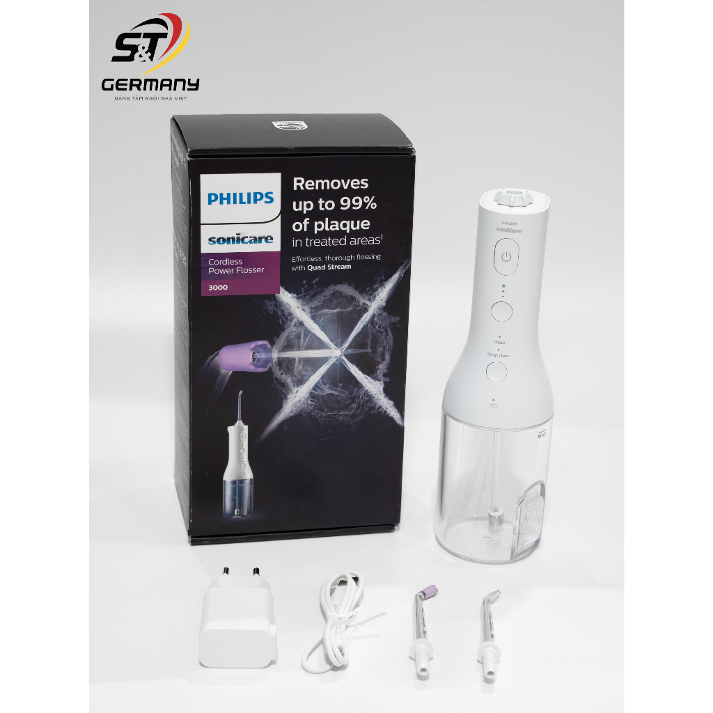 Tăm nước Philips, máy tăm nước HX3806/33 HX3806/31 giúp làm sạch sâu phù hợp cho người niềng răng nội địa Đức Germanysnt