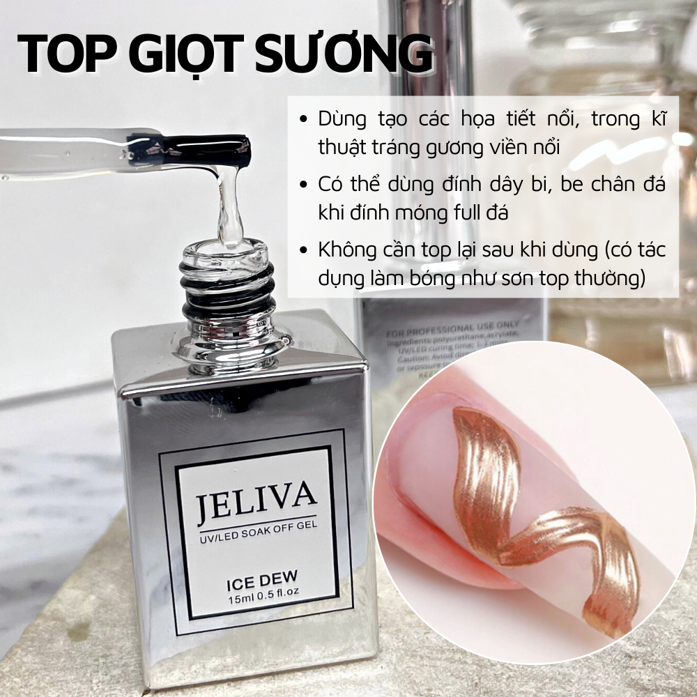 Base top làm cứng móng kiềm dầu sơn lì gel mắt mèo kim cương Jeliva