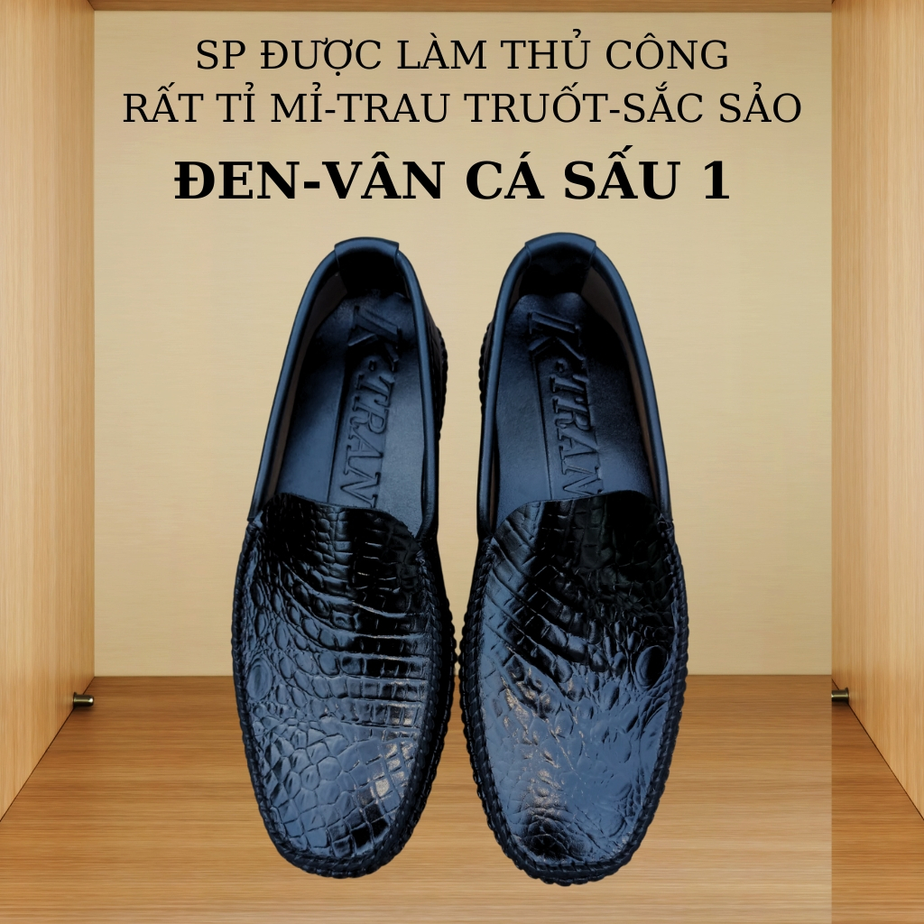 Giày lười da nam mã K200,giày da bò cao cấp,hàng thủ công thượng hạng,chất liệu da bò nhập khẩu với màu đen,nâu và xanh