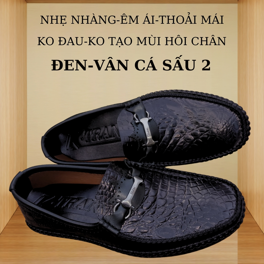 Giày lười da nam mã K200,giày da bò cao cấp,hàng thủ công thượng hạng,chất liệu da bò nhập khẩu với màu đen,nâu và xanh