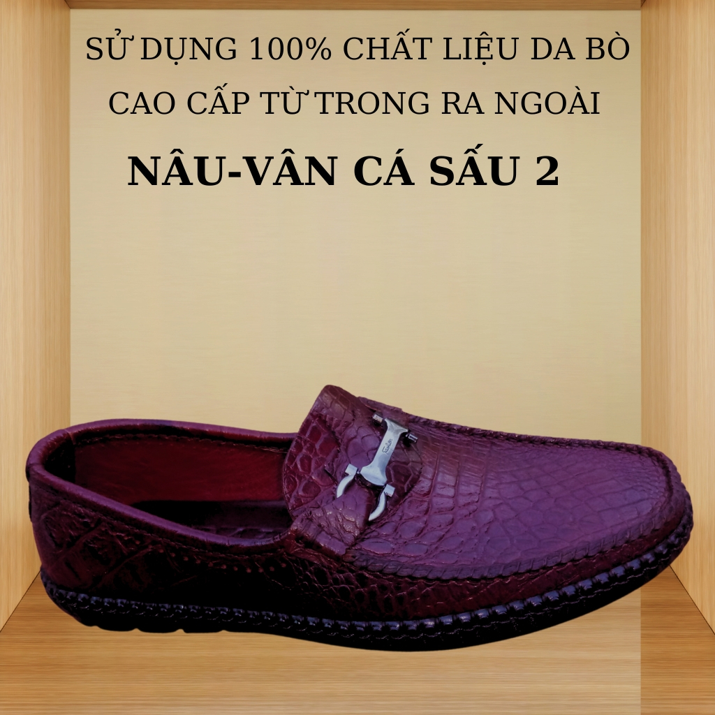 Giày lười da nam mã K200,giày da bò cao cấp,hàng thủ công thượng hạng,chất liệu da bò nhập khẩu với màu đen,nâu và xanh