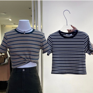 Áo June croptop kẻ