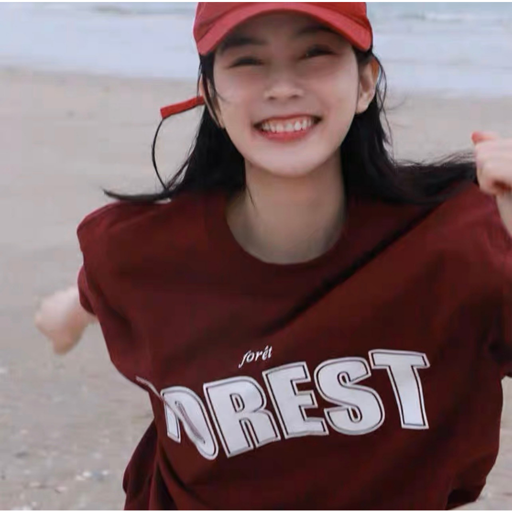 Áo Phông Unisex  Nam Nữ Form Rộng Tay Lỡ In Chứ FOREST