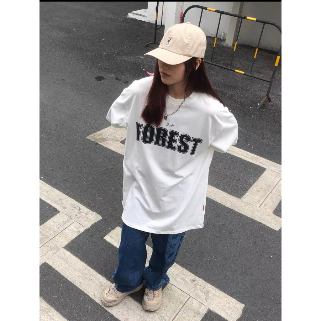 Áo Phông Unisex  Nam Nữ Form Rộng Tay Lỡ In Chứ FOREST