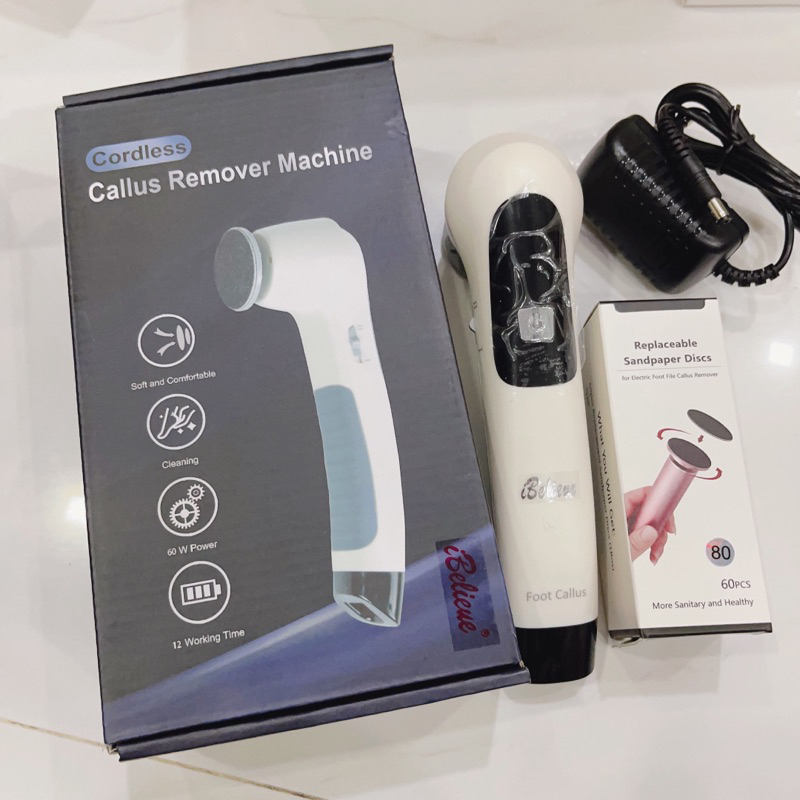 Máy chà gót chân tích điện BELEIVE Cordlless