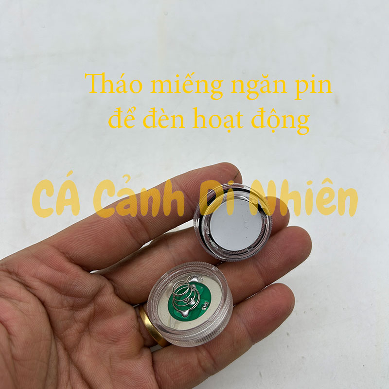 Đèn Led mini cho hồ cá Lego đèn led tròn nắp vặn dùng pin nút áo cho hồ cá