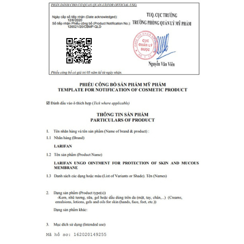 Larifan Ungo 10g Kem bôi Sùi mào gà, Mụn cóc sinh dục, Herpes.