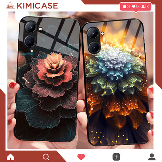 Ốp Realme 10, C30s , C33 lưng kính cường lực hoa lá ( VIDEO QUAY THẬT )
